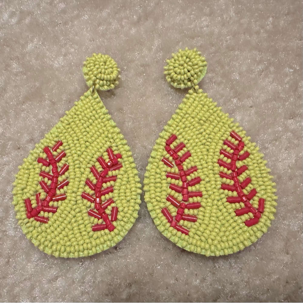 Softball stud earrings